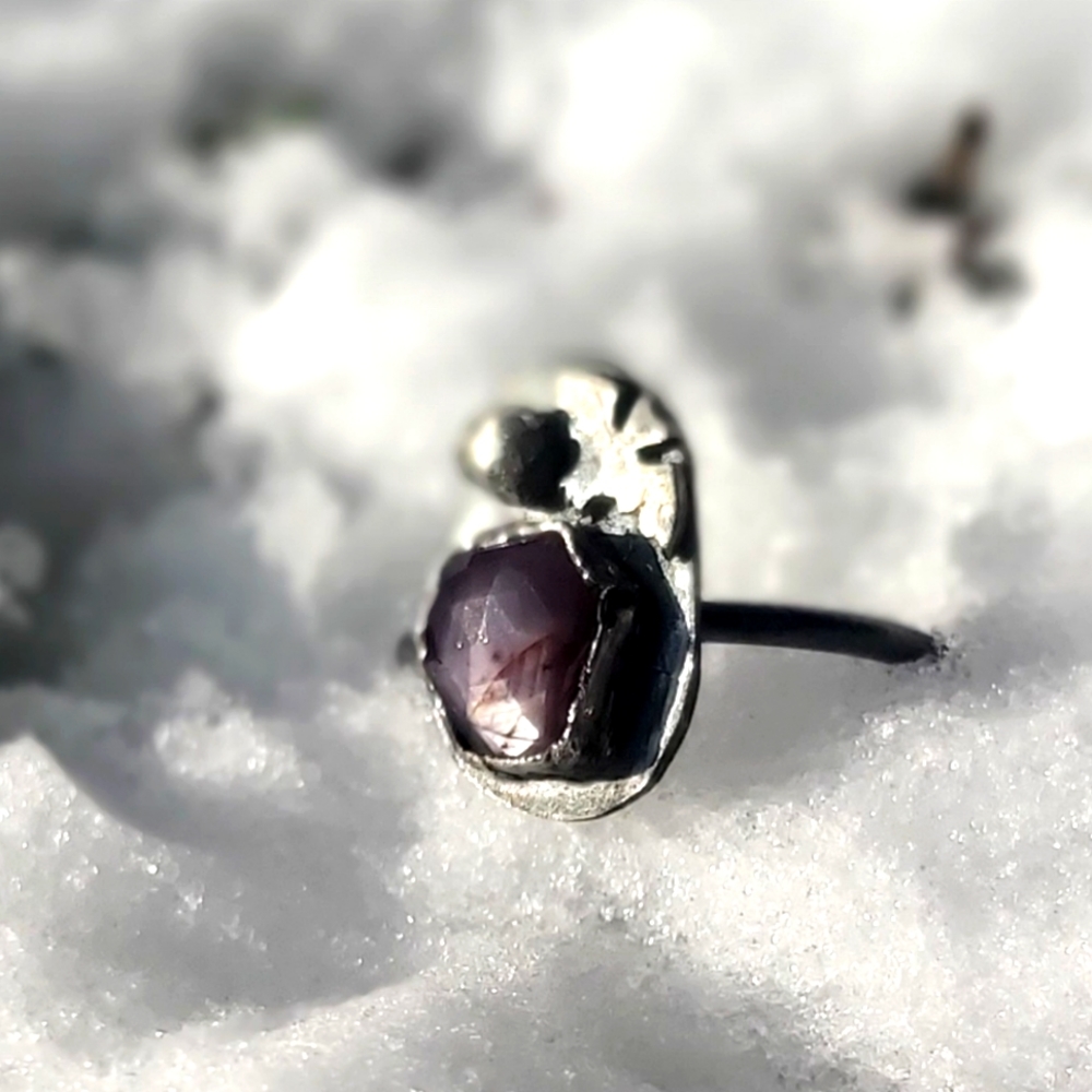 Dark pink bat ring